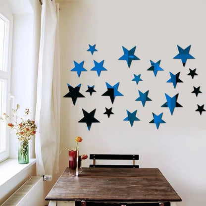 20/42pcs Acrylic Star Mirror Wall Stickers