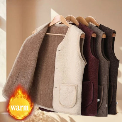 Fleece Thickened Lamb Wool Waistcoat Plus Size Sleeveless Jacket Vest