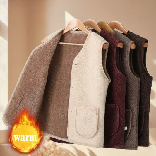 Fleece Thickened Lamb Wool Waistcoat Plus Size Sleeveless Jacket Vest