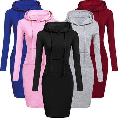 Hooded Sweatshirts Slim Long Sleeve Dress