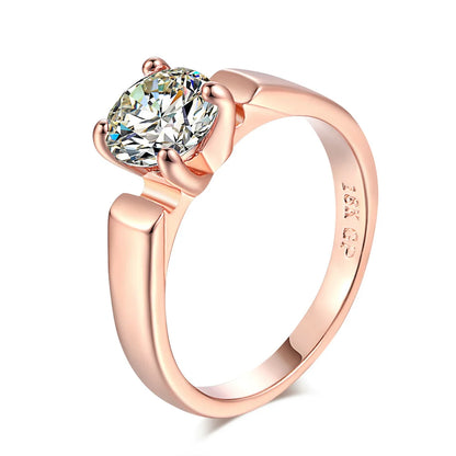 Double Fair 0.5 Carat Cubic Zircon Rose Gold Ring