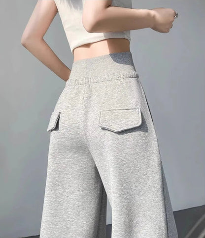 Sports slimming straight wide leg pants