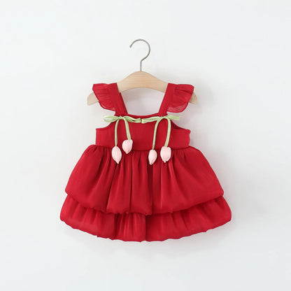 Baby Girl Flower Small Fly Sleeve Girl Dress