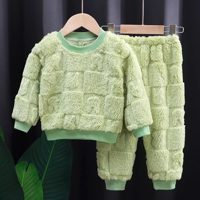 Autumn Winter Flange Long Sleeve Baby Kid Sleepwear