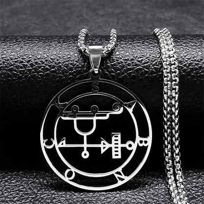 Sigeal Sigil De Lucifer Stainless Steel Satan Necklace