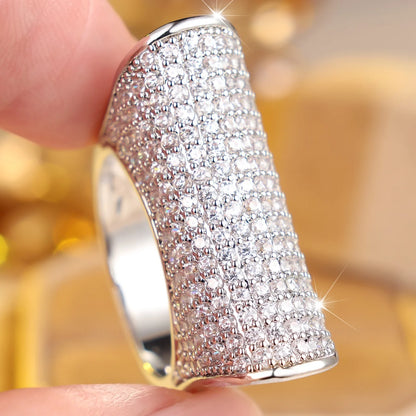 Luxury White Zircon Stone Vintage Silver Rings