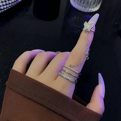 خاتم على شكل موجة أوراق هندسية إبداعية