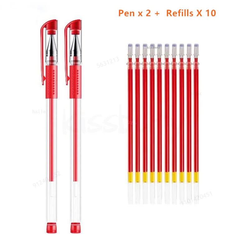 10/12/20/22Pcs Gel Pen Black/Blue ink 0.38/0.5/0.7mm Stationery