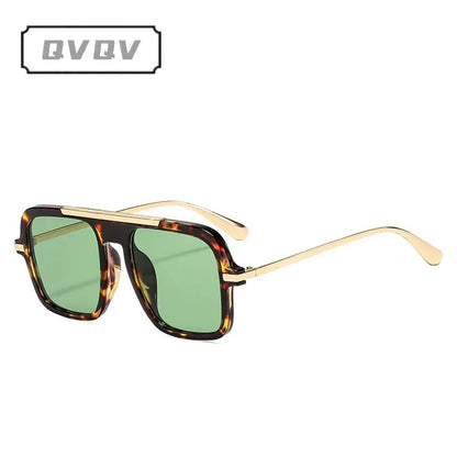 Square Oversized Leopard Champagne Sunglasses