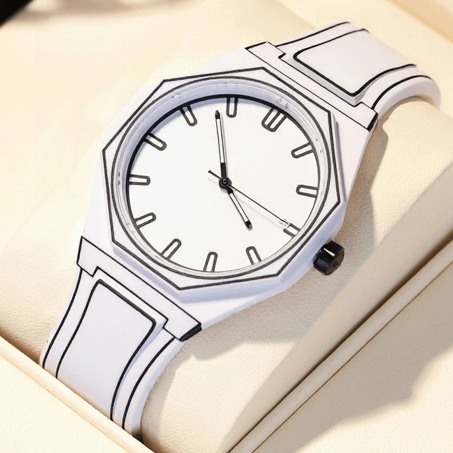Quartz Soft Silicone Waterproof Comic-book Style Wristwatch