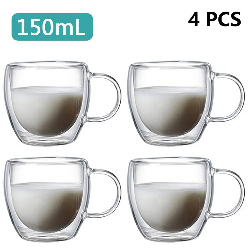 Transparent Glass Coffee Cup Mug