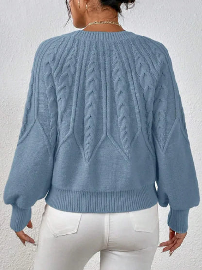 Elegant Casual Knitted Hoodie Thickened Warm Commuting Thread Sweater