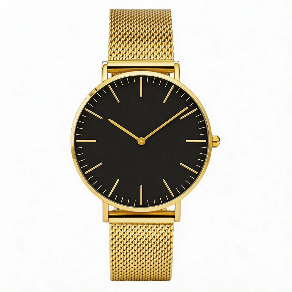 Luxury Metal Mesh Quartz Elegant Rose Gold Wristwatch