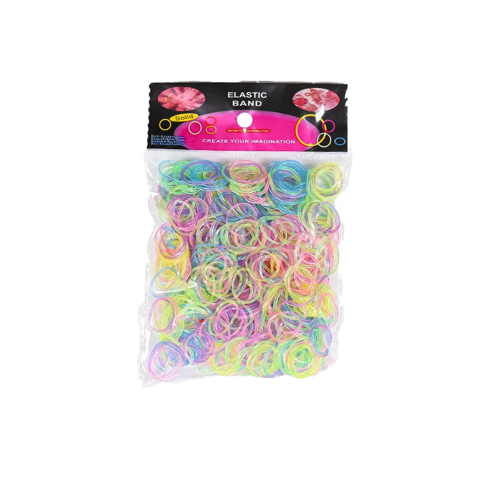600pcs Elastic Colorful Rubber Loom Wristbands Weaving DIY Craft