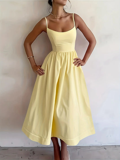 Elegant Sleeveless Chic Strap Dress Minimalist Fit