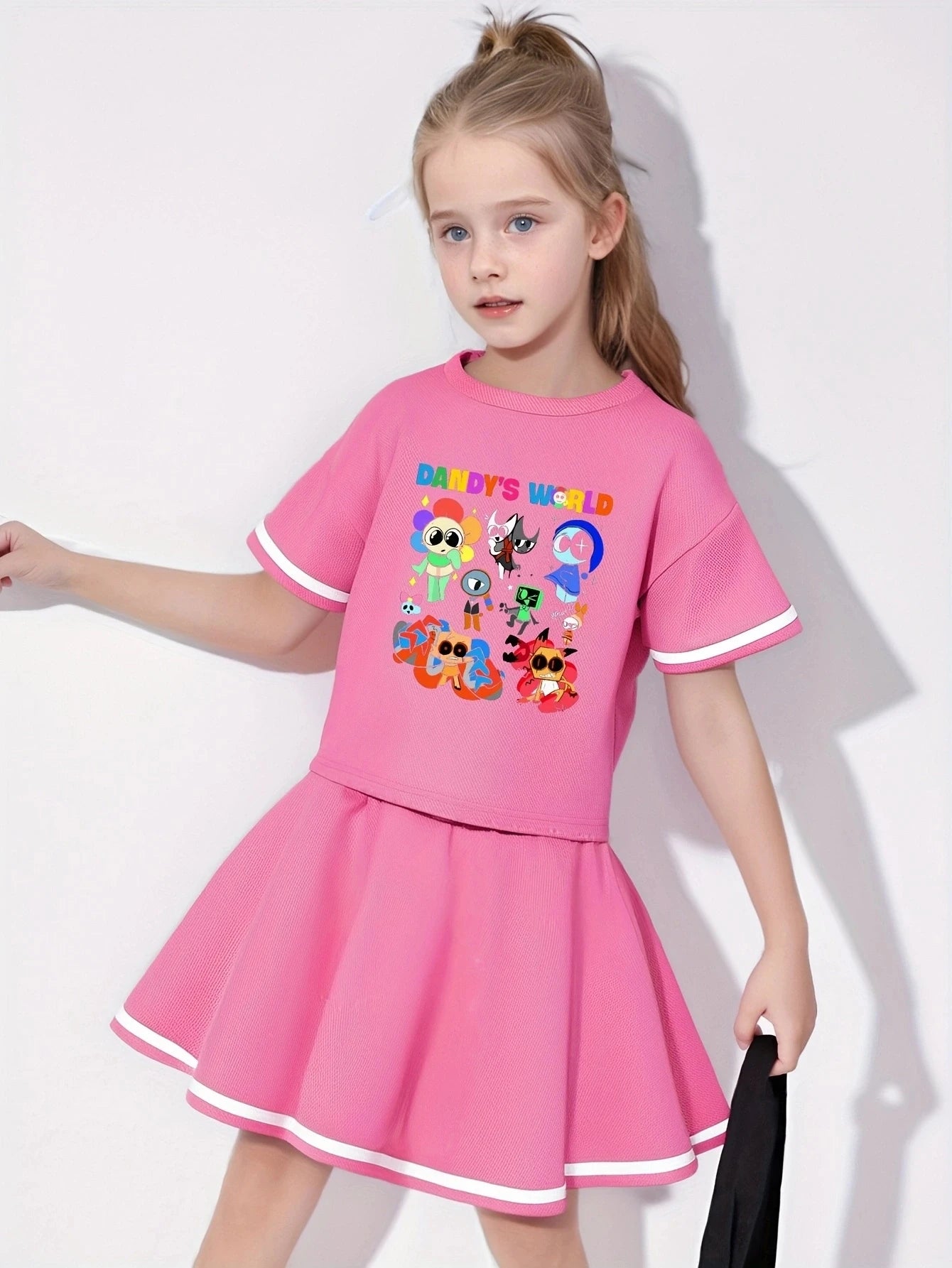 DADY'S WORLD Printed Baseball Skirt Set