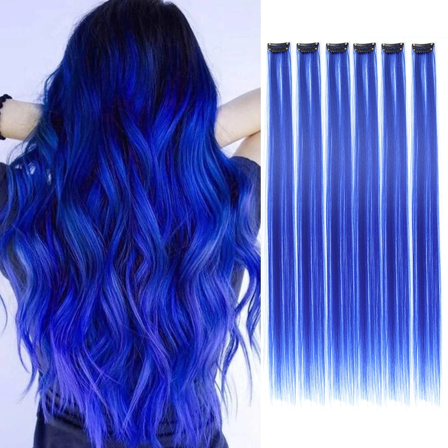 Straight Hair Synthetic Royal Blue wig