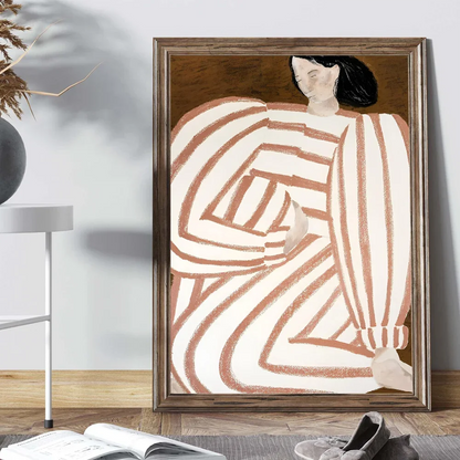 Abstract Line Geometry Curve Girl Posters Modern Classic Vintage Poster