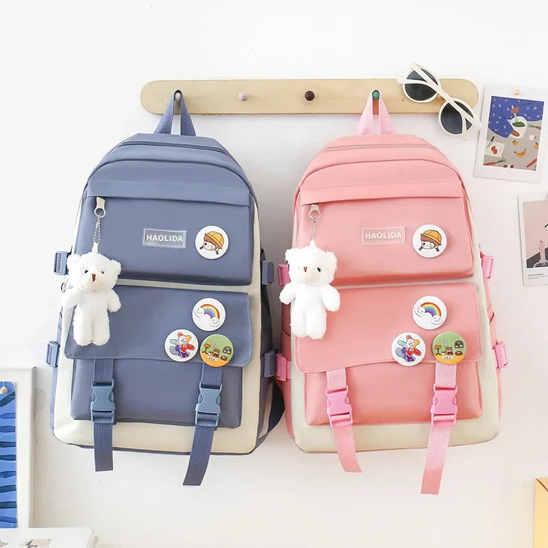 5PCS Kit Backpack High Capacity Waterproof School Bags