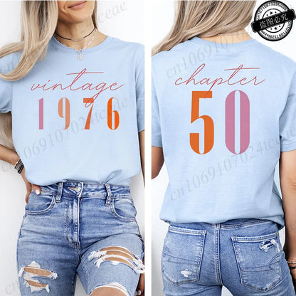 Vintage 50th Birthday Aesthetic Classic 1976 Graphic 50 Bday Shirts
