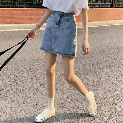 Sexy Tight Bag Hip  Slim Fit Jeans Skirts