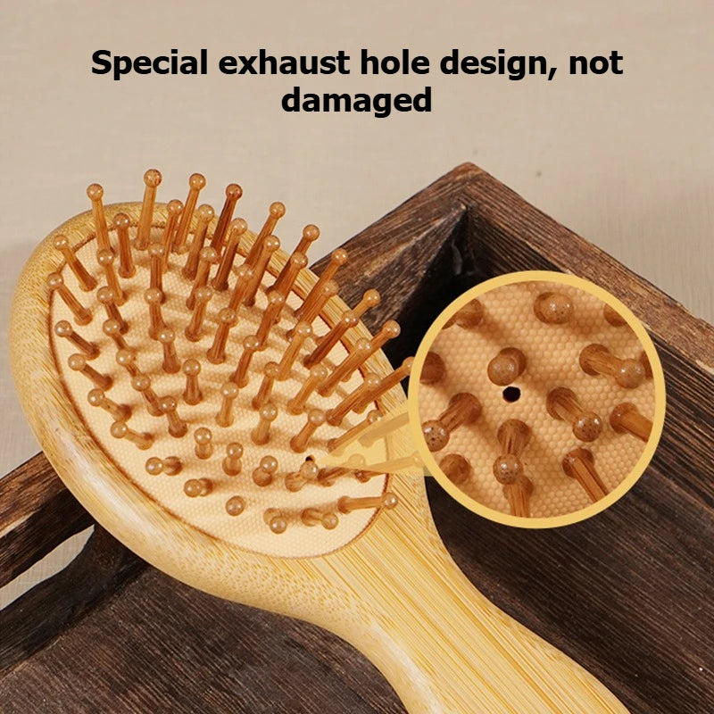 Bamboo Mini Airbag Comb Anti Static Air Cushion Hair Brush