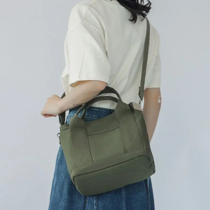 Casual Canvas Crossbody Adjustable Strap Tote Multiple Bag