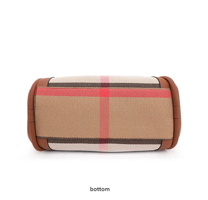 Bolso de lona y cuero genuino