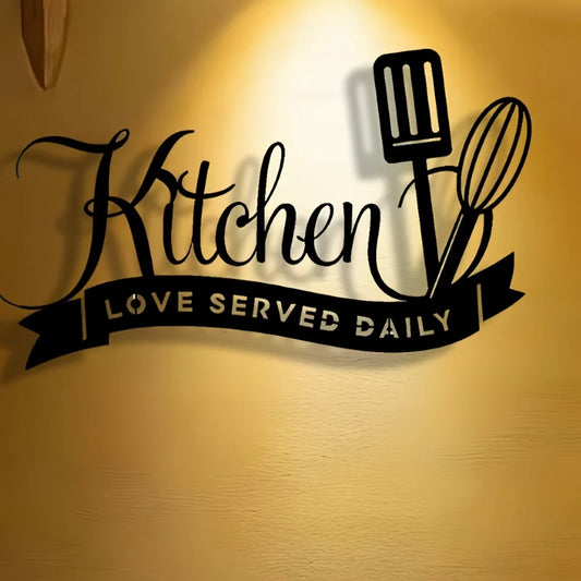 Elegant Minimalist Metal Kitchen Sign