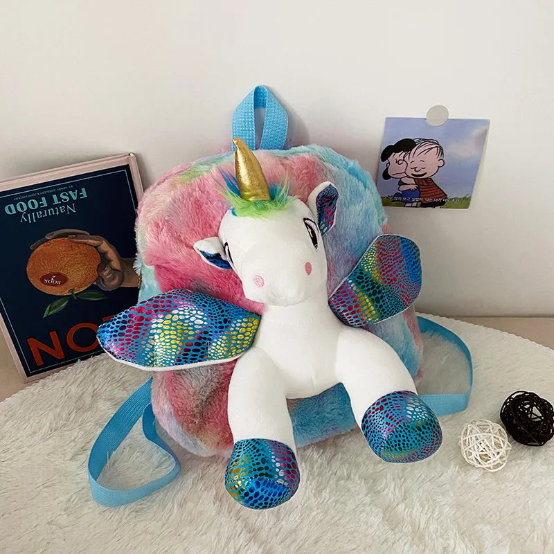 Cartoon School Book Bag Cute 3D Fur Backpacks
