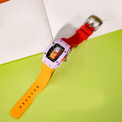 Luxury Silicone Sports Quartz Diamond Wristwatch