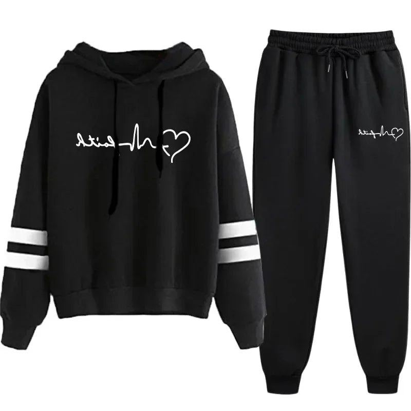 Hooded Sweatshirt Jogger Pants Casual Outfit