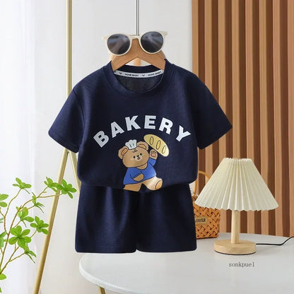2Pcs Children Tshirt Shorts Set