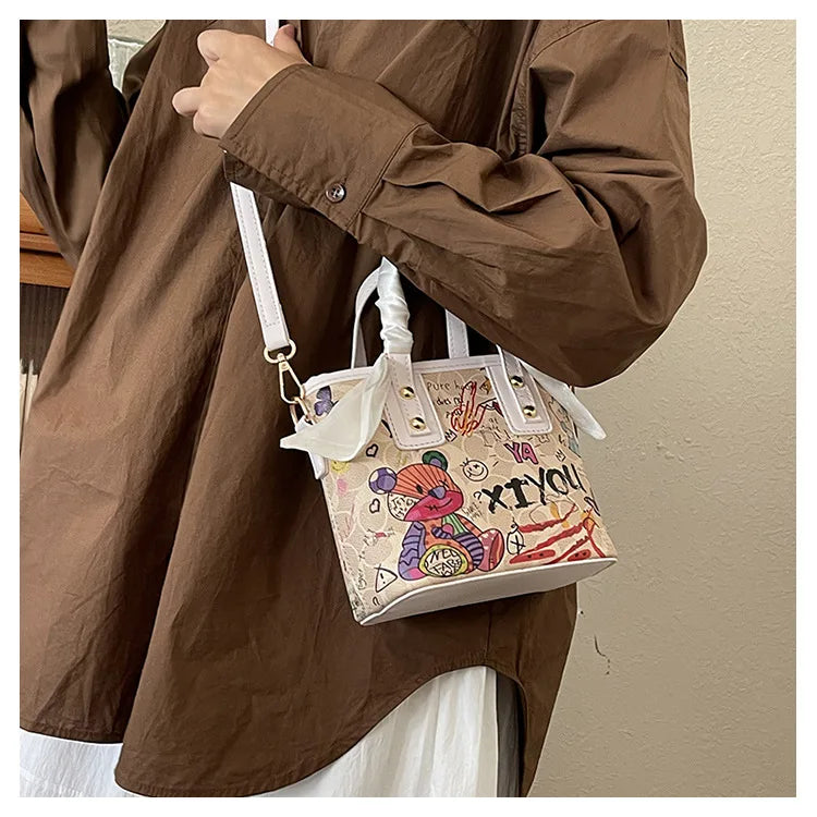 Painted Graffiti Artistic Crossbody Adjustable Shoulder Strap Bag
