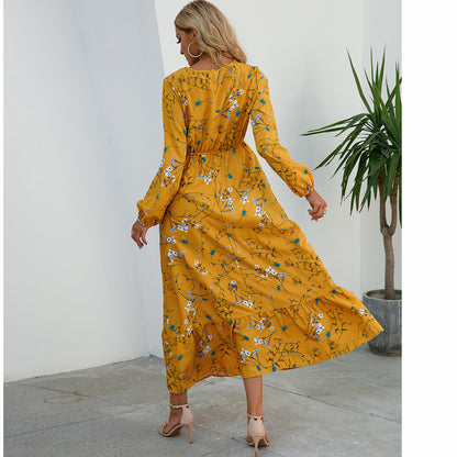 Maxi Bohemian Full Sleeve High Waist Chiffon Long Dress