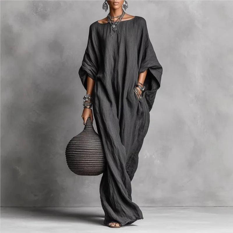 Casual Big Hem Maxi Long Sleeve Loose Dress