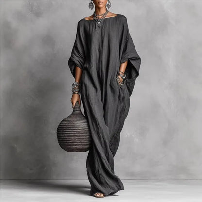 Casual Big Hem Maxi Long Sleeve Loose Dress