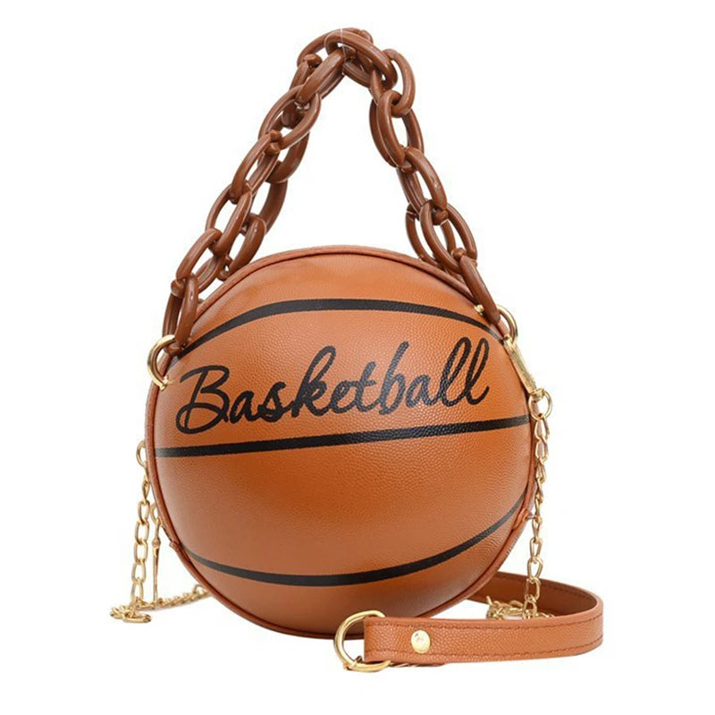 DANA PU Leather Chain Basketball Bag