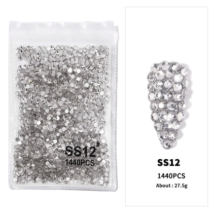 12Gird 3D Glass AB Crystal Nail Art Rhinestones Kit