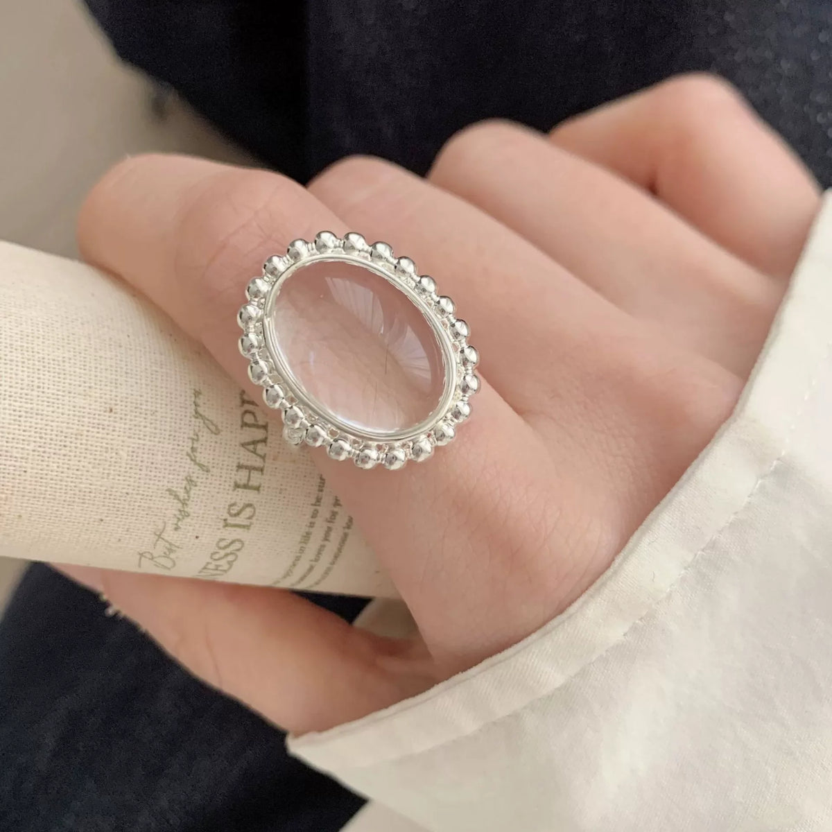 925 Sterling Silver Retro Hollow Wave Punk Hiphop Bohemia Rings