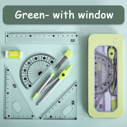 7 Pcs/set Mathematical Rulers Set Multi-function Professional Compass Ruler