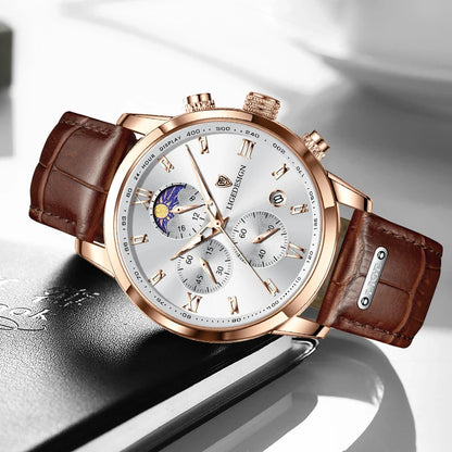 DANA Leather Strap Moon Phase Watch