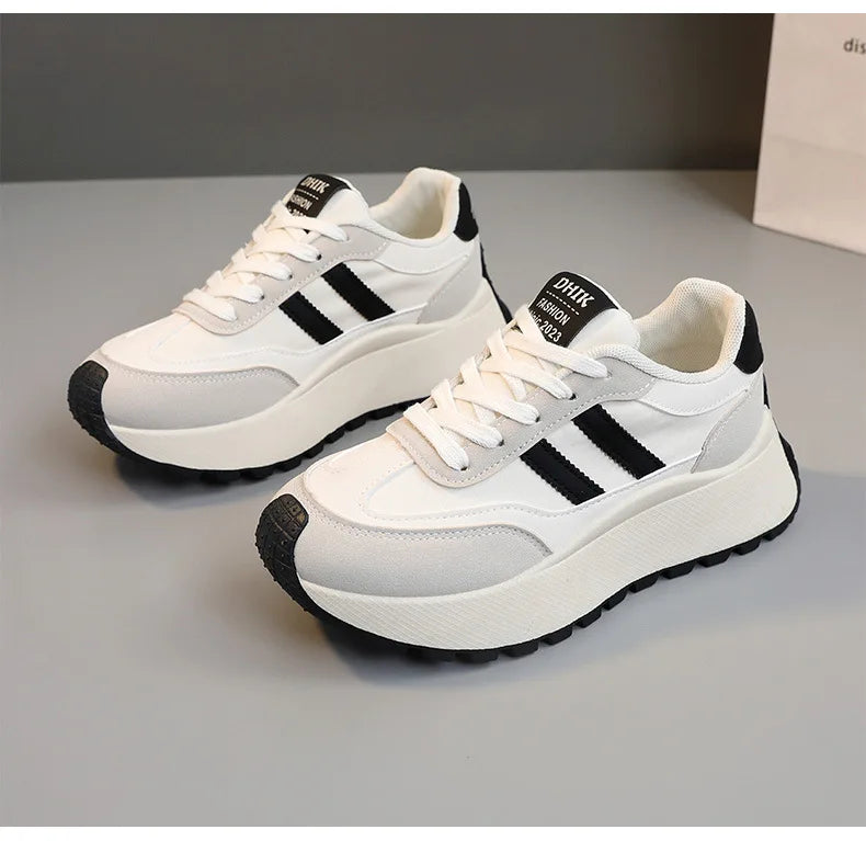 Thick Bottom Leather Sneakers