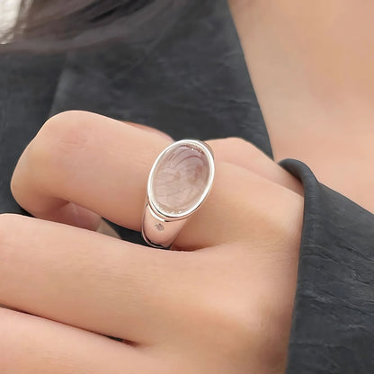 925 Sterling Silver Geometry Crystal Ring