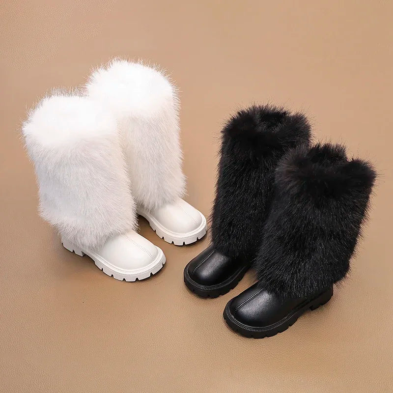 High Warm Princess Leather Soft Soled Anti-Slippery Boots