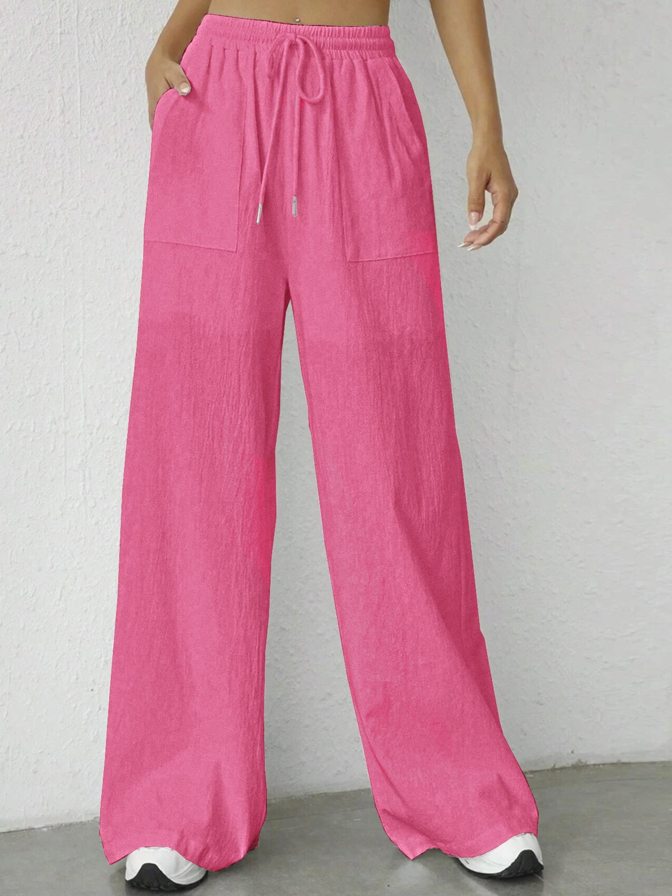 Drawstring Wide Leg Pants