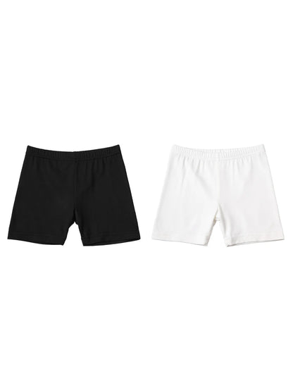 2Pcs Summer Solid Color Kids Leggings Girls