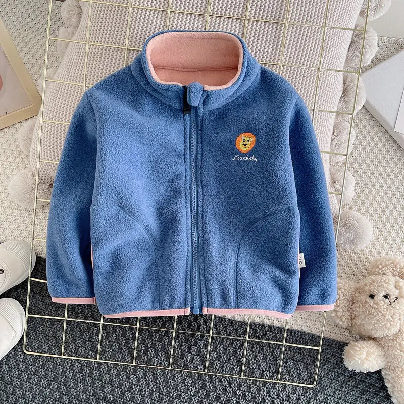 Polar Fleece Cardigan Winter Warm Hooded Coats Toddler Jackets