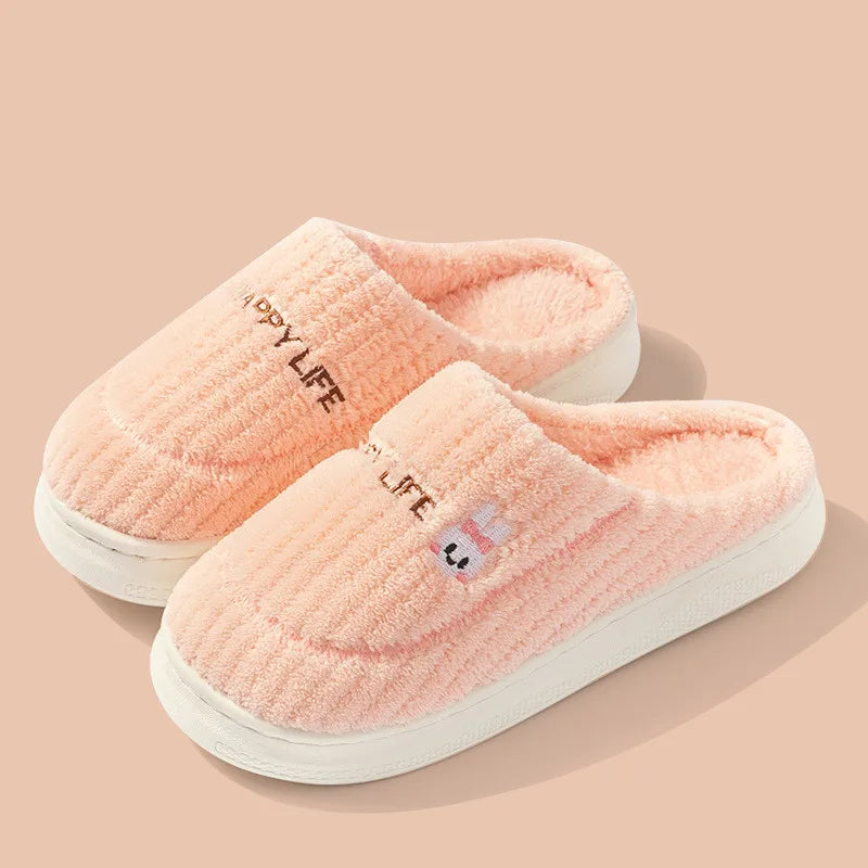 Anti Slip Thick Soled Cotton Slippers