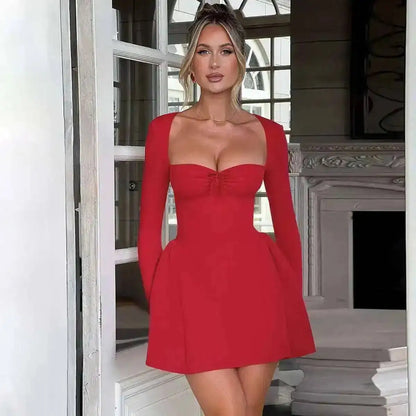 Vestido corto sexy sin espalda con cintura ajustable